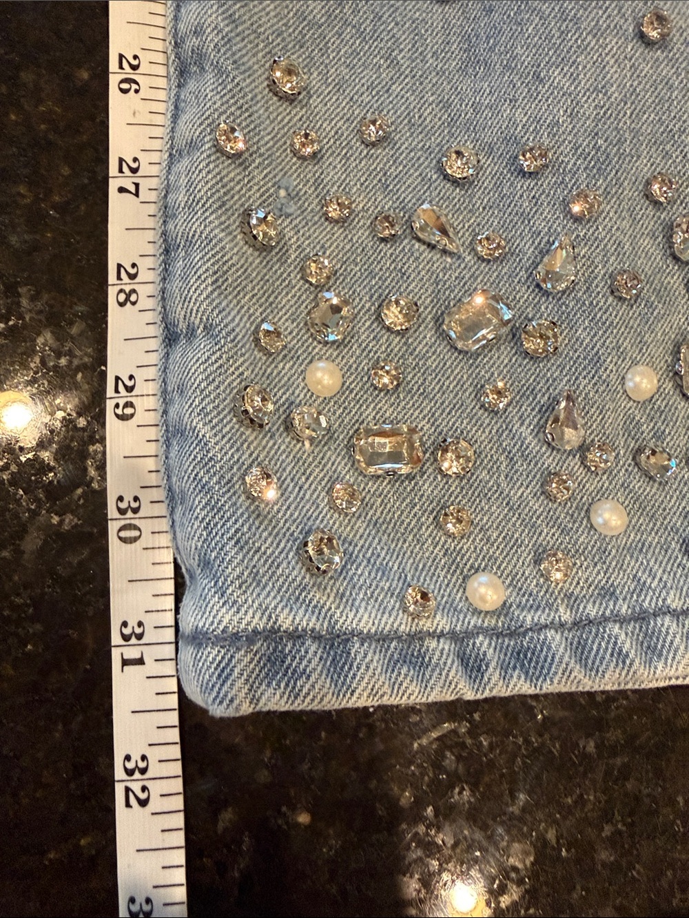 BLANKNYC Franklin Embellished Ribcage Wide-Leg Jeans Light Wash Waist 26 - Picture 13 of 16